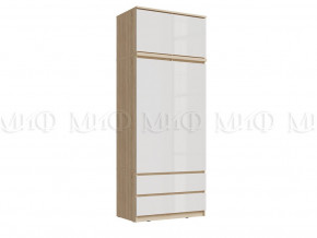 Шкаф 2-х створчатый комбинированный с антресолью 900 Челси Белый/сонома в Кунгуре - kungur.magazinmebel.ru | фото