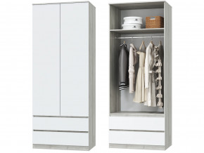 Шкаф для одежды 2х дверный с ящиками Лори дуб серый, белый в Кунгуре - kungur.magazinmebel.ru | фото