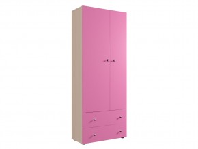 Шкаф ДМ 800 с 2 ящиками дуб млечный-розовый в Кунгуре - kungur.magazinmebel.ru | фото
