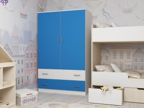 Шкаф двухстворчатый белый-голубой в Кунгуре - kungur.magazinmebel.ru | фото - изображение 1