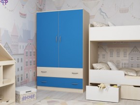 Шкаф двухстворчатый дуб молочный-голубой в Кунгуре - kungur.magazinmebel.ru | фото