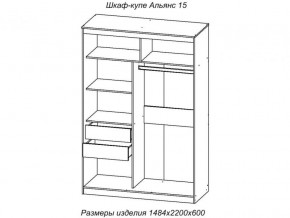 Шкаф-купе Альянс 15 комплект зеркал №2 в Кунгуре - kungur.magazinmebel.ru | фото - изображение 2