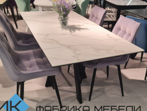 Стол SKM 120 керамика белый мрамор/подстолье черное в Кунгуре - kungur.magazinmebel.ru | фото - изображение 2