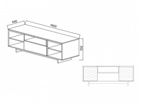 Тумба для ТВА Moderno-1400 Ф1 в Кунгуре - kungur.magazinmebel.ru | фото - изображение 2