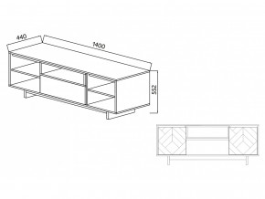 Тумба для ТВА Moderno-1400 Ф2 в Кунгуре - kungur.magazinmebel.ru | фото - изображение 4